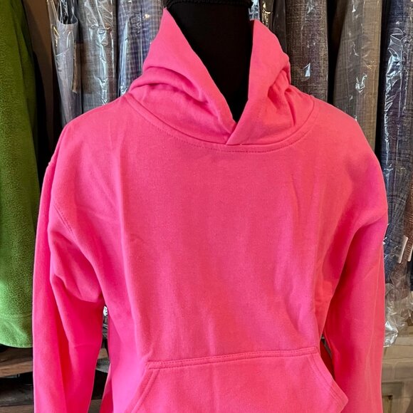 Marky G Apparel Pink Kangaroo Pockets Cotton/Poly Hoodie Size M Youth NWT - Picture 1 of 4